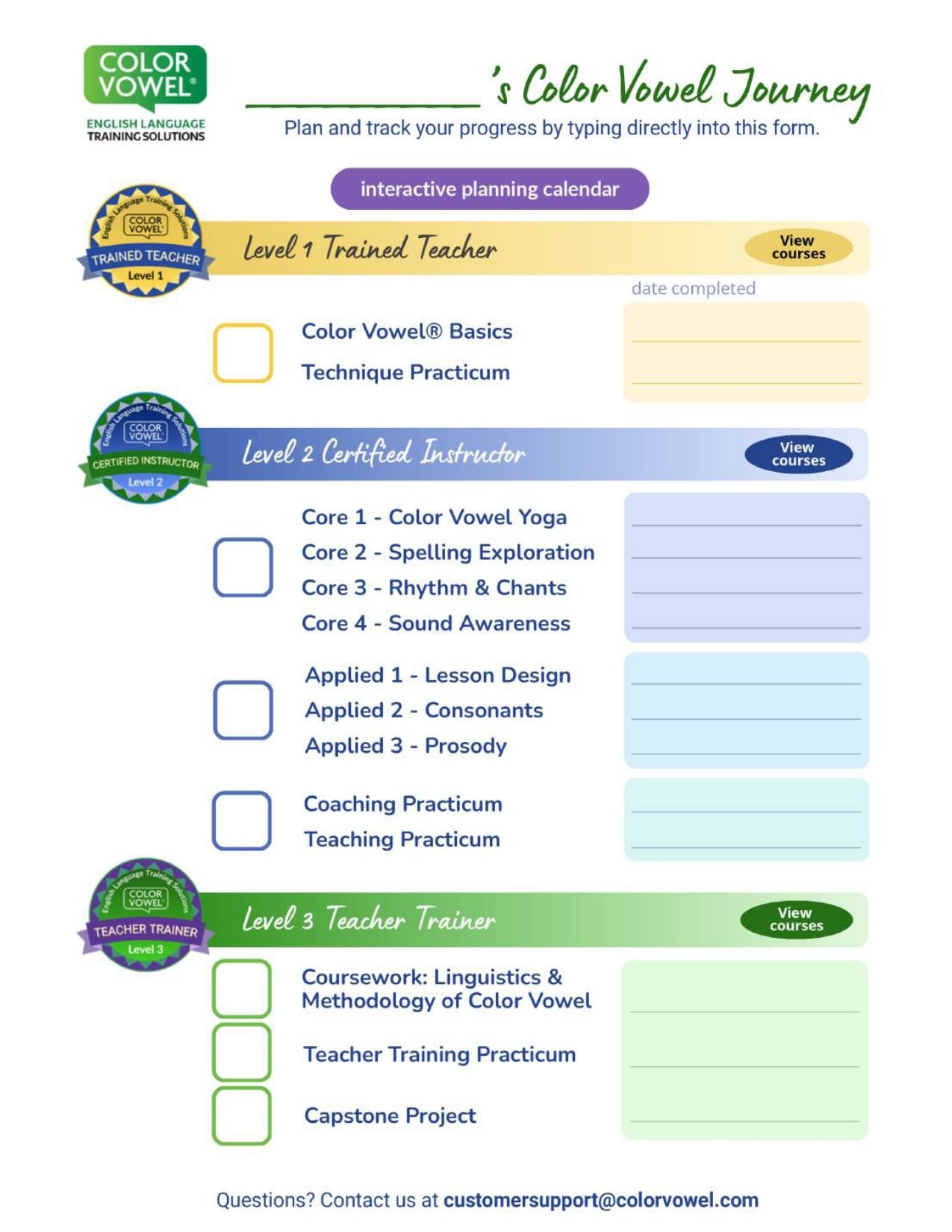Color Vowel® Journey